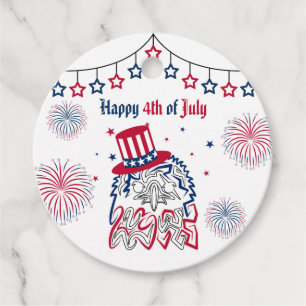 4th of July Independence Day American Eagle Favour Tags