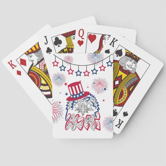 4th of July Independence Day American Eagle Playing Cards (Back)