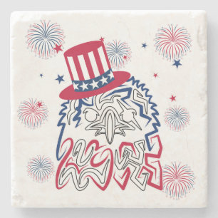 4th of July Independence Day American Eagle Stone Coaster