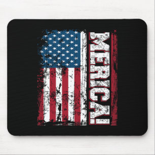 4th Of July Independence Day American Flag Patriot Mouse Pad