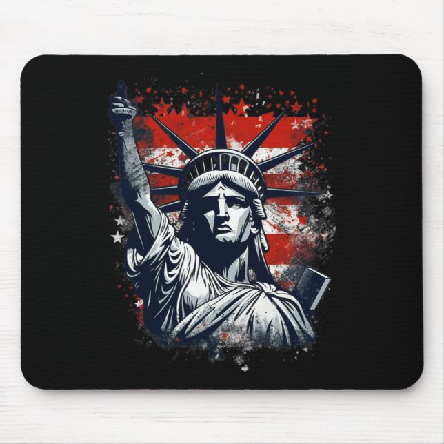 4th Of July Independence Day American Statue Of Li Mouse Pad (Front)