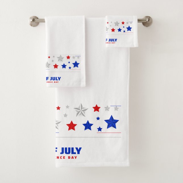 4th of July Independence Day Bath Towel Set (Insitu)