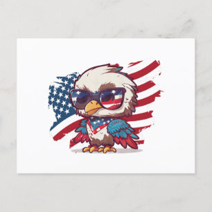4th of july independence day bird american eagles holiday postcard