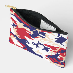 4th of July, Independence day, Camouflage Beige Accessory Pouch