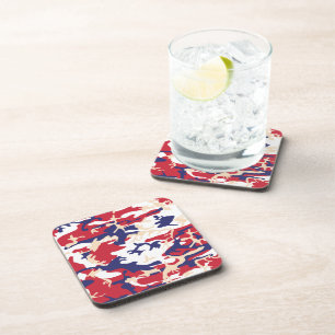 4th of July, Independence day, Camouflage Beige Coaster