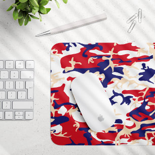 4th of July, Independence day, Camouflage Beige Mouse Pad