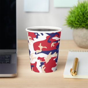 4th of July, Independence day, Camouflage Beige Paper Cups