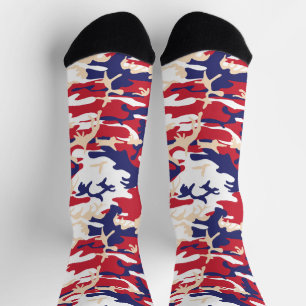 4th of July, Independence day, Camouflage Beige Socks