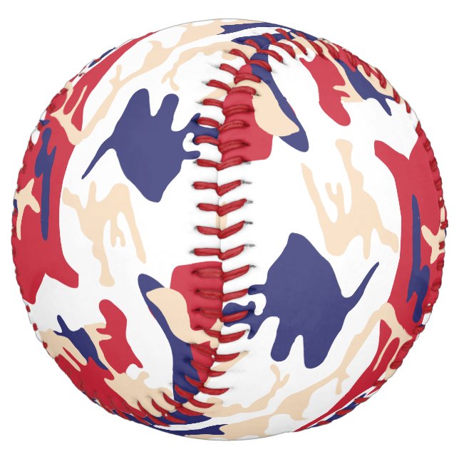 4th of July, Independence day, Camouflage Beige Softball (Angled)