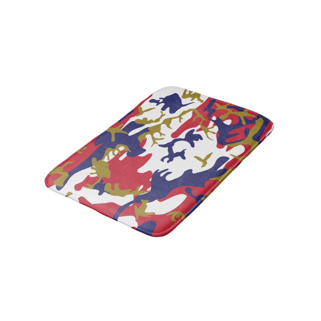 4th of July, Independence day, Camouflage Gold Bath Mat (Angled)