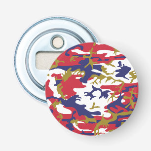 4th of July, Independence day, Camouflage Gold Bottle Opener