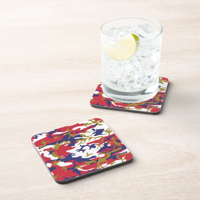 4th of July, Independence day, Camouflage Gold Coaster (Right Side)