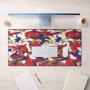 4th of July, Independence day, Camouflage Gold Desk Mat