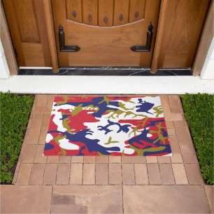 4th of July, Independence day, Camouflage Gold Doormat