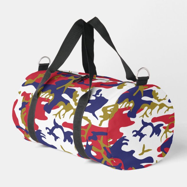 4th of July, Independence day, Camouflage Gold Duffle Bag (Left Corner)