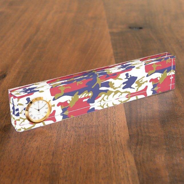 4th of July, Independence day, Camouflage Gold Nameplate (Side)