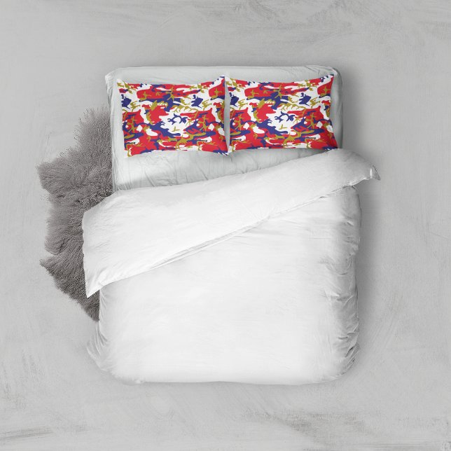 4th of July, Independence day, Camouflage Gold Pillowcase (Creator Uploaded)