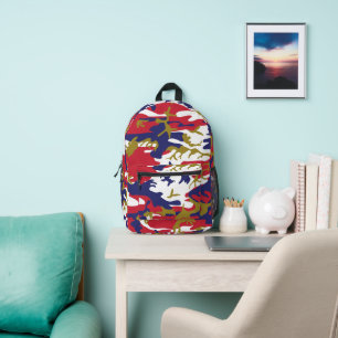 4th of July, Independence day, Camouflage Gold Printed Backpack