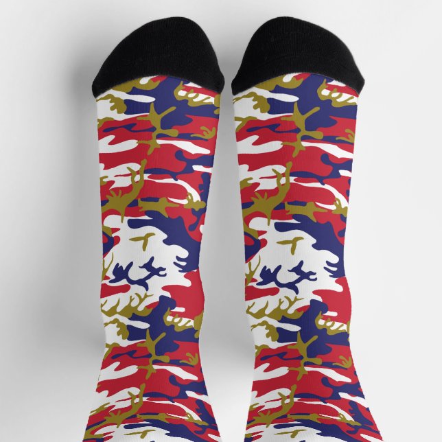 4th of July, Independence day, Camouflage Gold Socks (Top)