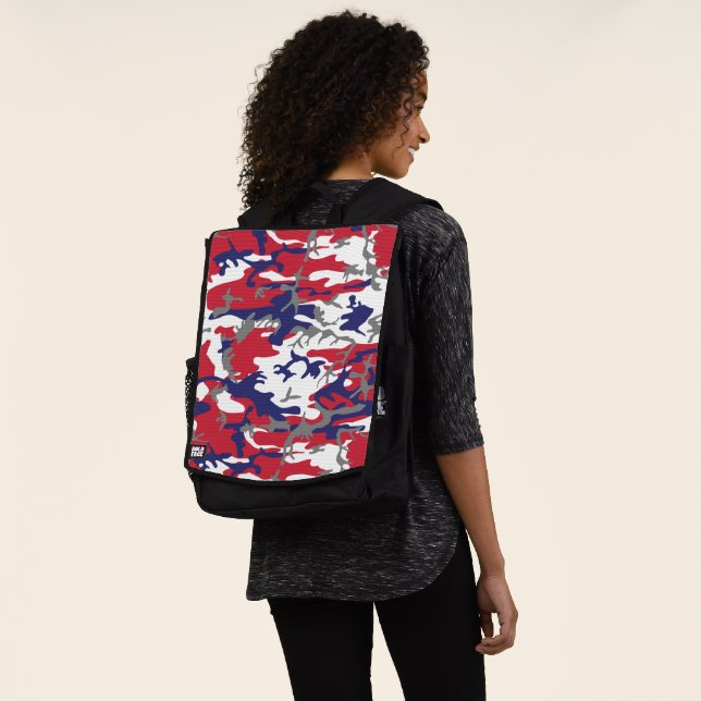 4th of July, Independence day, Camouflage Grey Backpack (Worn)