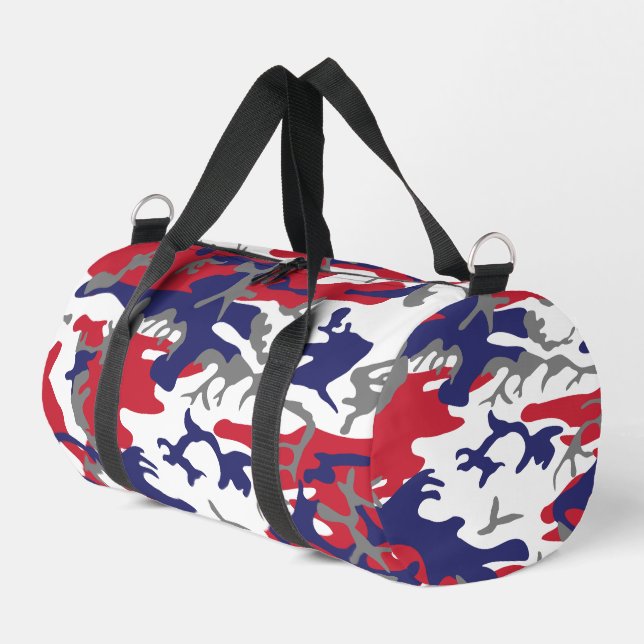 4th of July, Independence day, Camouflage Grey Duffle Bag (Left Corner)
