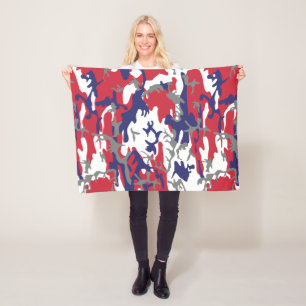 4th of July, Independence day, Camouflage Grey Fleece Blanket