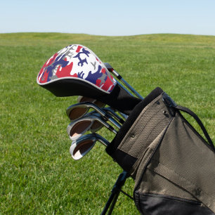 4th of July, Independence day, Camouflage Grey Golf Head Cover