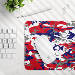 4th of July, Independence day, Camouflage Grey Mouse Pad