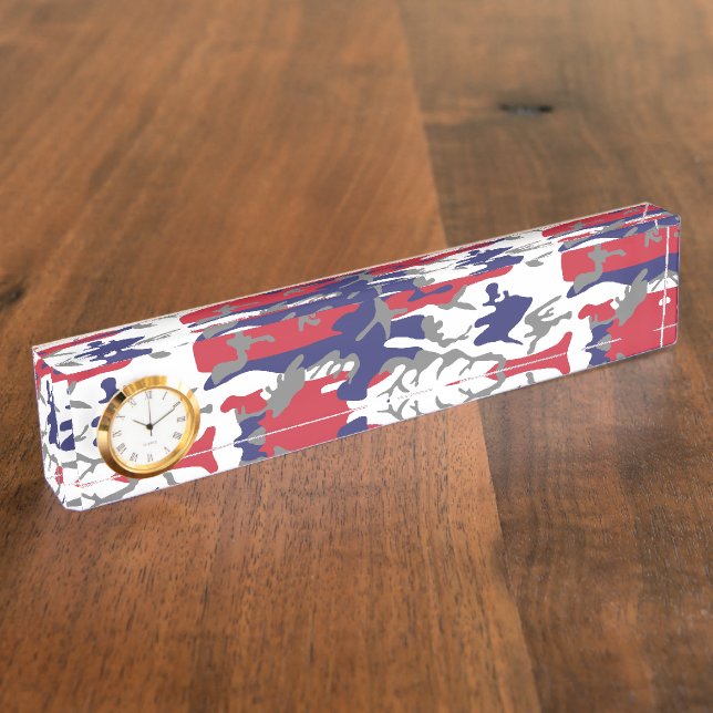 4th of July, Independence day, Camouflage Grey Nameplate (Side)
