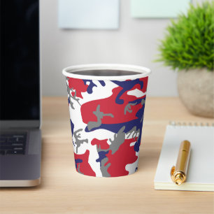 4th of July, Independence day, Camouflage Grey Paper Cups