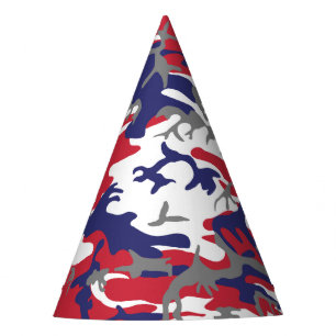 4th of July, Independence day, Camouflage Grey Party Hat