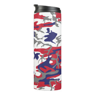4th of July, Independence day, Camouflage Grey Thermal Tumbler