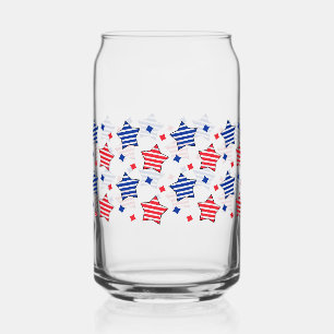 4th of July Independence Day Can Glass