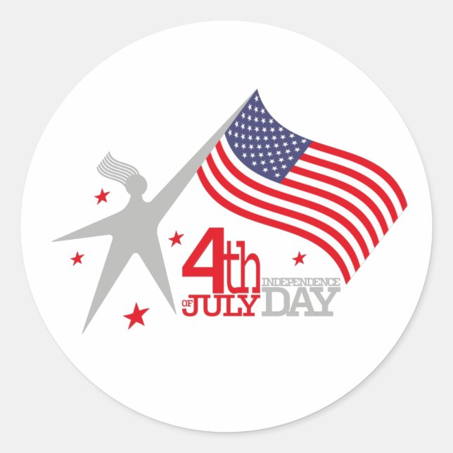 4th of JULY INDEPENDENCE Day Classic Round Sticker (Front)