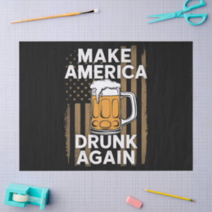 4th of July Independence Day Drinking Beer Tissue Paper
