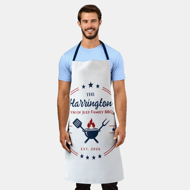 4th of July Independence Day Family BBQ Apron (Worn)