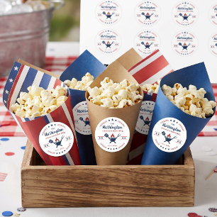 4th of July Independence Day Family BBQ Classic Round Sticker