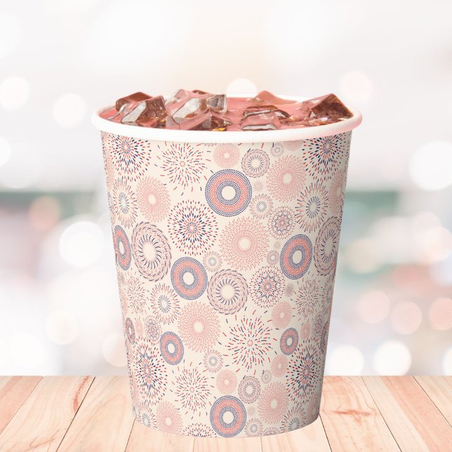 4th of July Independence Day Firecrackers Pattern Paper Cups (Creator Uploaded)
