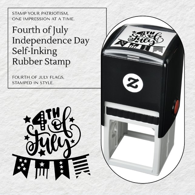 4th of July Independence Day Flag  Self-inking Stamp (4th of July Independence Day Flag Self-Inking Rubber Stamp - Festive & Fun)
