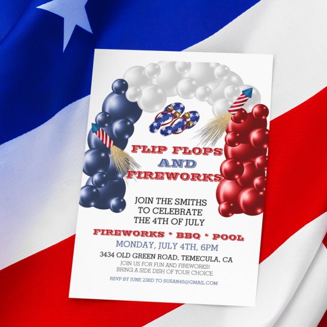 4th of July Independence Day Flip Flops Fireworks (Creator Uploaded)