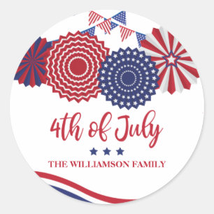 4th of July Independence Day Party Stickers