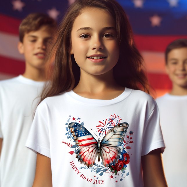 4th of July Independence day Patriotic Butterfly T-Shirt (4th of July Independence day Patriotic Butterfly T-Shirt)