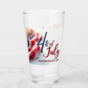 4th of July Independence Day Patriotic Design Glass