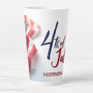 4th of July Independence Day Patriotic Design Latte Mug