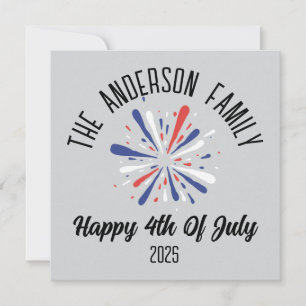 4th of July Independence Day Personalised Name Holiday Card