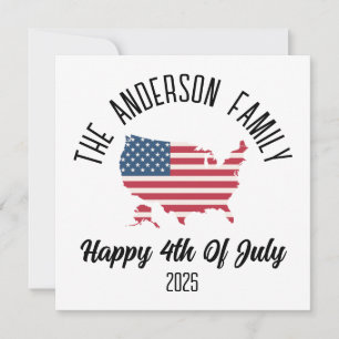 4th of July Independence Day Personalised Name Holiday Card