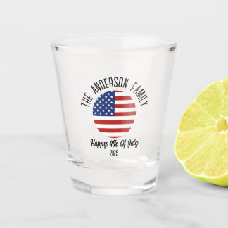 4th of July Independence Day Personalised Name Shot Glass