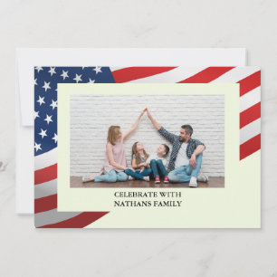 4th of July Independence Day Red White Blue Photo Holiday Card