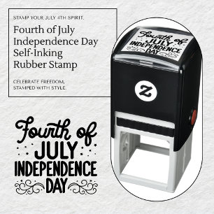 4th of July Independence Day Rubber Stamp