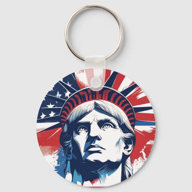 4th of July Independence Day Spirit Key Ring (Front)